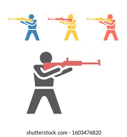 Biathlon icon. Winter game. Vector signs for web graphics