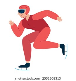 Persona del biatlón en diseño aislado del patín de hielo