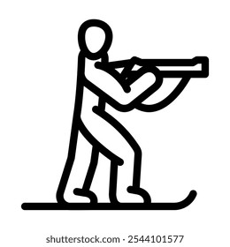 biathlon winter sport line icon vector. biathlon winter sport sign. isolated contour symbol black illustration