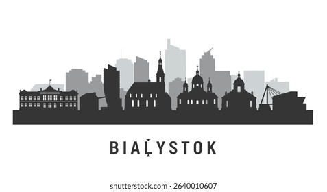 Biaystok Skyline Cityscape Silhouette Minimalist City.