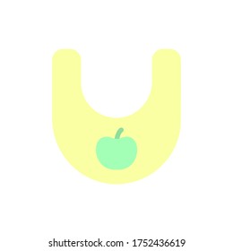 Bib, apple icon. Simple color vector elements of kindergarten icons for ui and ux, website or mobile application