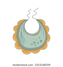bib for babies on a white background. traditional item for children. Vector illustration. hand drawn