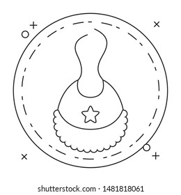 bib for baby boy and star in frame circular
