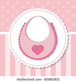 Bib of baby shower card design