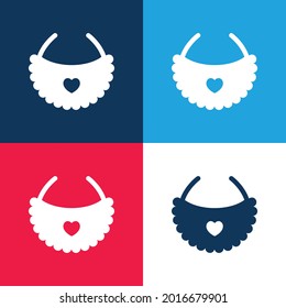 Bib blue and red four color minimal icon set