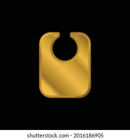 Bib gold plated metalic icon or logo vector
