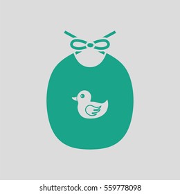 Bib ico. Gray background with green. Vector illustration.