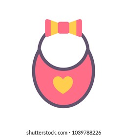 Bib icon. Baby icon in flat style. Vector illustration isolated on white