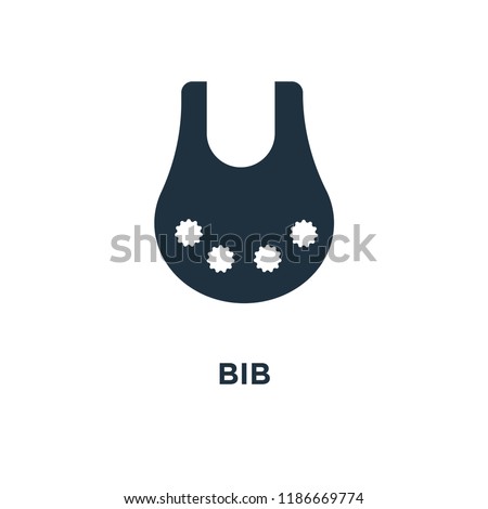 Bib icon. Black filled vector illustration. Bib symbol on white background. Can be used in web and mobile.