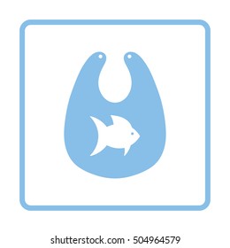 Bib icon. Blue frame design. Vector illustration.