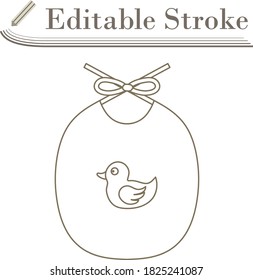 Bib Icon. Editable Stroke Simple Design. Vector Illustration.