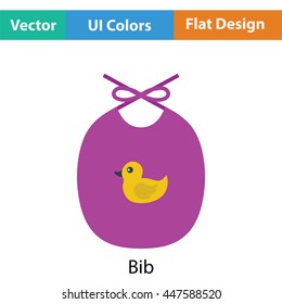Bib icon. Flat color design. Vector illustration.