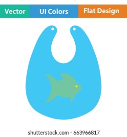 Bib icon. Flat color design. Vector illustration.