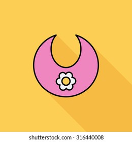 Bib icon. Flat vector related icon with long shadow for web and mobile applications. It can be used as - logo, pictogram, icon, infographic element. Vector Illustration.