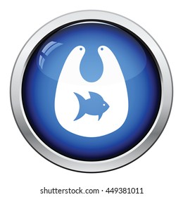Bib icon. Glossy button design. Vector illustration.