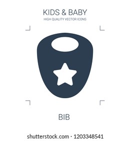 bib icon. high quality filled bib icon on white background. from kids baby collection flat trendy vector bib symbol. use for web and mobile
