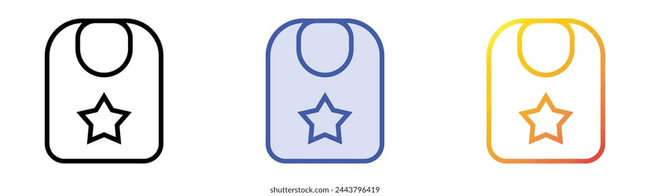 bib icon. Linear, Blue Fill and Gradient Style Design Isolated On White Background