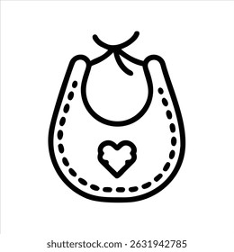 bib icon modern illustration art design black and white silhouette with bold outline 
