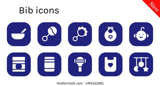 bib icon set. 10 filled bib icons.  Simple modern icons about  - Baby food, Rattle, Baby bib, Baby boy, Crib toy