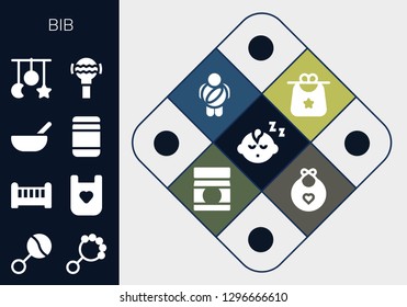  bib icon set. 13 filled bib icons. Simple modern icons about  - Baby boy, Rattle, Crib, Bib, Baby food, Crib toy, Childhood, Baby