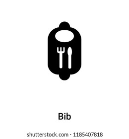Bib icon vector isolated on white background, logo concept of Bib sign on transparent background, filled black symbol