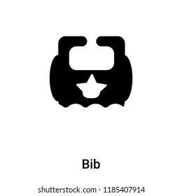Bib icon vector isolated on white background, logo concept of Bib sign on transparent background, filled black symbol