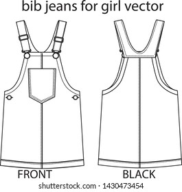 BIB JEANS VECTOR FOR GIRL