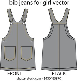 bib jeans vector for girl