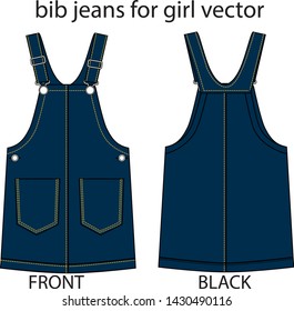 Bib Jeans Vector For Girl