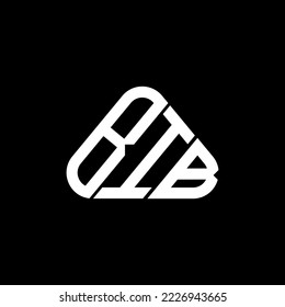 BIB letter logo creative design with vector graphic, BIB simple and modern logo in round triangle shape.