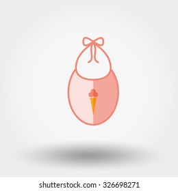 Bib. Newborn clothes. Icon for web and mobile application. Vector illustration on a white background.