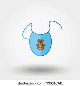Bib. Newborn clothes. Icon for web and mobile application. Vector illustration on a white background. Flat design style.