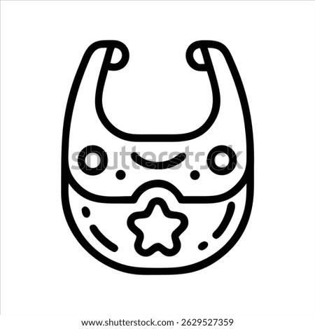 Bib object icon design black and white with bold outline 
