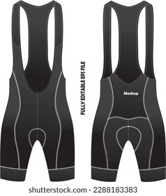 Bib Shorts Mockup Illustration Vectors 