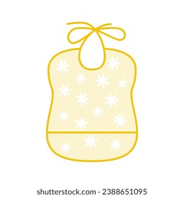 Bib template. Bib with the image flowers. Vector illustration flat design. Isolated on a white background.