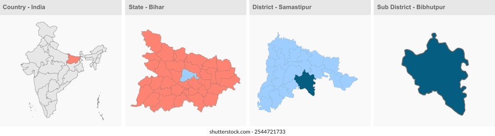 Bibhutpur map, Samastipur District, Bihar State, Republic of India, Government of Bihar, Indian territory, Eastern India, politics, village, tourism