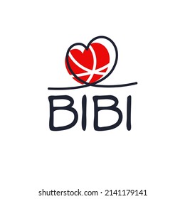 Nombre femenino de caligrafía bibi, ilustración vectorial.