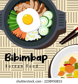 bibimbap flat style illustration vector design