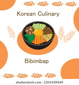 Bibimbap: eines der koreanischen Küche in Form von Reis mit einer Beilage, die normalerweise aus Gemüse, Rindfleisch, Eiern und Gochujang-würziger Soße besteht