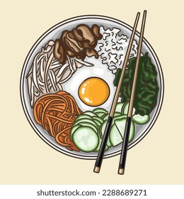 Bibimbap is a popular dish of Korean cuisine