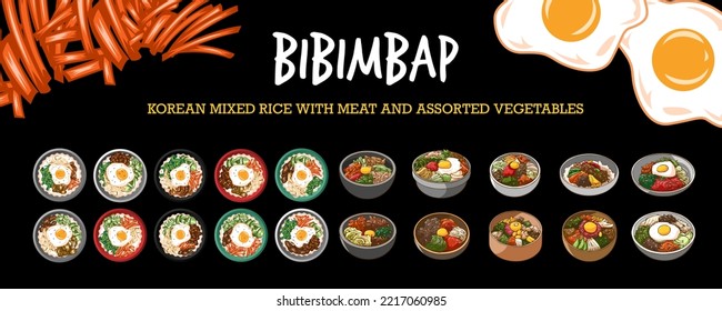 Bibimbap-Vektorset-Grafikdesign