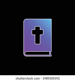 Icono de vector de gradiente azul de la Biblia