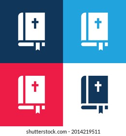 Bible blue and red four color minimal icon set