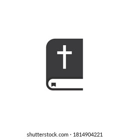 Bible book black vector, icon on a white background