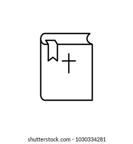 bible book with bookmark line black icon