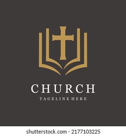 Bible book church logo design icon inspiration