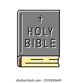 vector de icono del color del libro biblia. signo de libro de biblia. ilustración de símbolo aislado