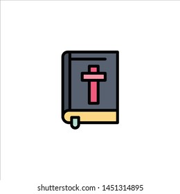 Bible, Book, Easter, Religion Business Logo Template. Flat Color