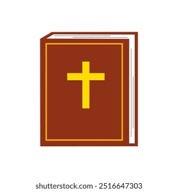 Bible book icon. Faith, religion, prayer, culture concepts. Flat vector design isolated on white background.