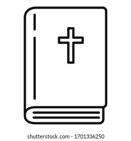 Bible book icon. Outline bible book vector icon for web design isolated on white background